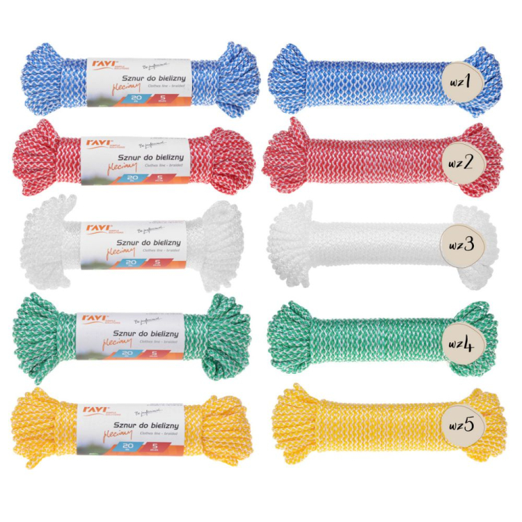 Sznur pleciony do bielizny 5mm 20m RAVI